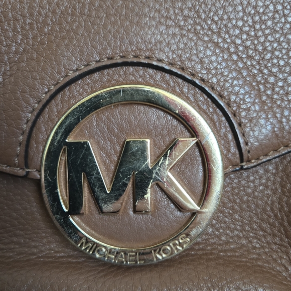 Michael Kors Brown Pebbled Leather Crossbody Bag - Picture 2 of 8